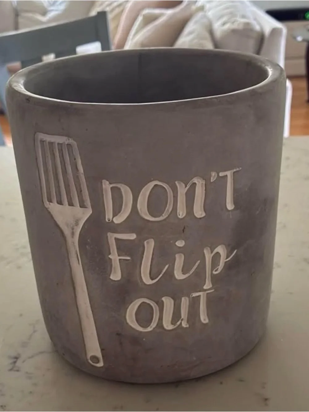 clay whimsical gray kitchen utensil holder